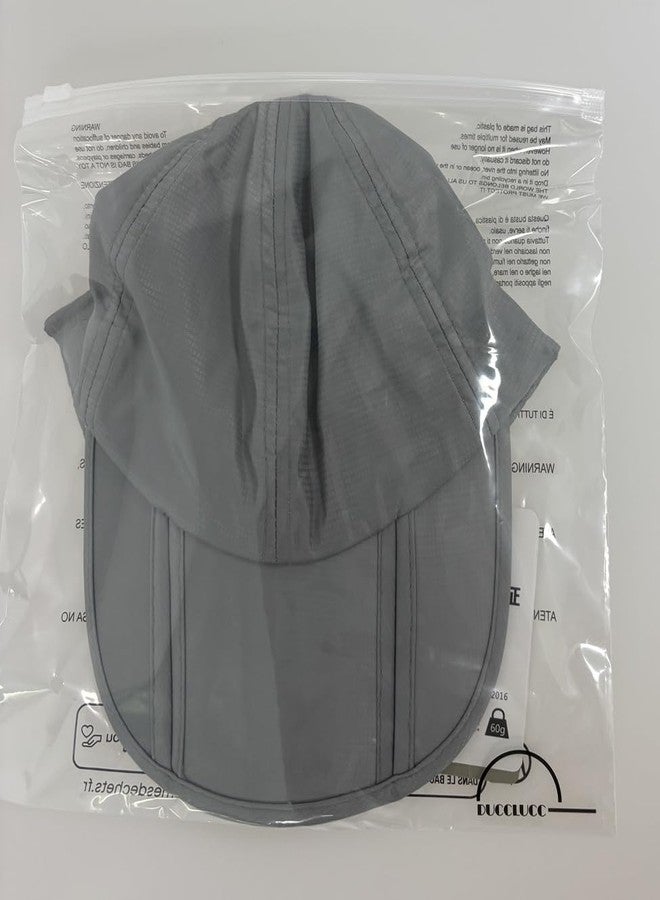Ducclucc Men Foldable Unstructured Baseball Caps Summer Cool UPF 50 Quick Dry Running Hat for Men Women Breathable Travel Golf (One Size, Light Grey) - Image 5